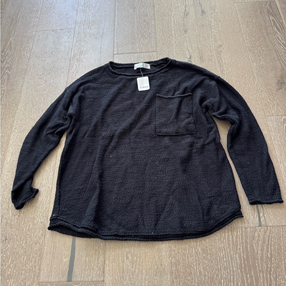Free people beach black pullover sweater